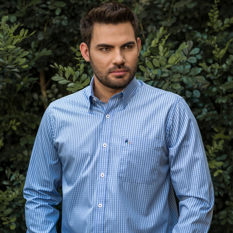 Camisa Social Azul Marinho Masculina